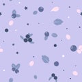 Vector flat blueberries, seamless creative pattern.