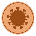 Vector Flat Bronze Covid-19 Coin Icon