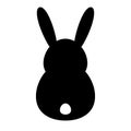 Vector flat bunny rabbit back silhouette Royalty Free Stock Photo