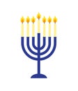 Vector flat cartoon Hanukah candles