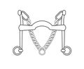 Vector flat icon of dressage horse curb bit