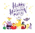 Vector flat cartoon illustration with Halloween character isolated on white background.