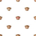 Vector flat cartoon monkey heads with different