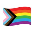 Vector flat cartoon new lgbt lgbtq rainbow flag