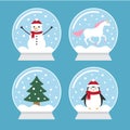 Vector flat cartoon set bundle of snow balls