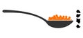 Vector Flat Caviar Spoon Icon with Bonus Icons