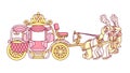 Vector flat Cinderella carriage Royalty Free Stock Photo