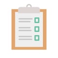 Vector flat clipboard with checklist. Flat illustration. Vector