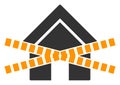 Vector Flat Closed Home Stripes Icon Royalty Free Stock Photo
