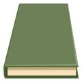 Vector Single Flat Color Icon - Book with Green Hardcover