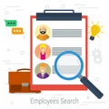 Vector flat concept employee search