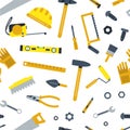 Vector flat construction tools pattern or background illustration Royalty Free Stock Photo