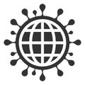 Vector Flat Coronavirus Globe Icon Royalty Free Stock Photo