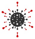 Vector Flat Coronavirus Particles Icon