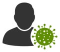 Vector Flat Coronavirus Patient Icon