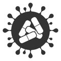 Vector Flat Coronavirus Pills Icon