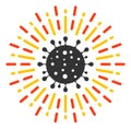 Vector Flat Coronavirus Radiation Icon