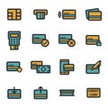 Vector flat credit card icons set Royalty Free Stock Photo