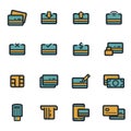 Vector flat credit card icons set Royalty Free Stock Photo