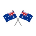 Vector flat crossed Australian flag Royalty Free Stock Photo