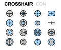 Vector flat crosshair icons set