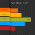 Vector flat dark horizontal design statistics color columns graph infographic