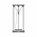 Vector flat Delta 3D Printer Assembly icon. Modern printer in cartoon design element isolated on white background. Additive