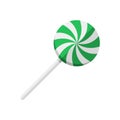 Vector flat design Christmas Green Swirl Lolipop Royalty Free Stock Photo