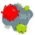 Vector flat design colorful corona virus of cover-19 for any design against cover-19 around the world