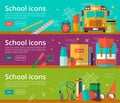 Vector flat design of education concepts Royalty Free Stock Photo