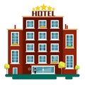 Vector Flat Design Hotel Illustration