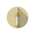 Flat design White Wine Bottle