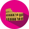 Vector Flat Design Icon of Roman Coliseum