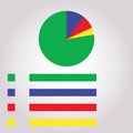 Vector flat design infographics statistics charts and graphs - fresh retro color version.Vector illustration