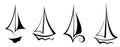 Vector flat design sailing yacht boat transportation icon
