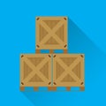 Vector flat design stacked wooden containers