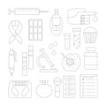 Vector flat diabetes icons