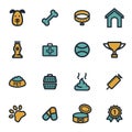 Vector flat dog icons set Royalty Free Stock Photo