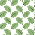 Flat doodle lettuce vector seamless pattern