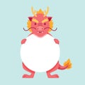 Vector flat dragon chinese new year. cute zodiac animals. Year of the dragon.