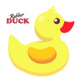 Vector flat duck baby toy isolated Royalty Free Stock Photo