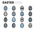 Vector flat easter icons set