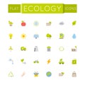 Vector Flat Ecology Icons