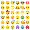 Vector Flat Emoticon big set Royalty Free Stock Photo