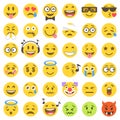 Vector flat emoticons set 2 Royalty Free Stock Photo