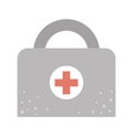 Vector flat first aid kit icon. Medical equipment picture isolated on white background. Healthcare, research and laboratory