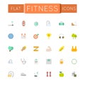 Vector Flat Fitness Icons Royalty Free Stock Photo