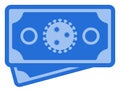 Vector Flat Flu Virus Banknotes Icon