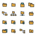 Vector flat folder icons set Royalty Free Stock Photo