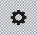 Vector flat gear icon on transparent background